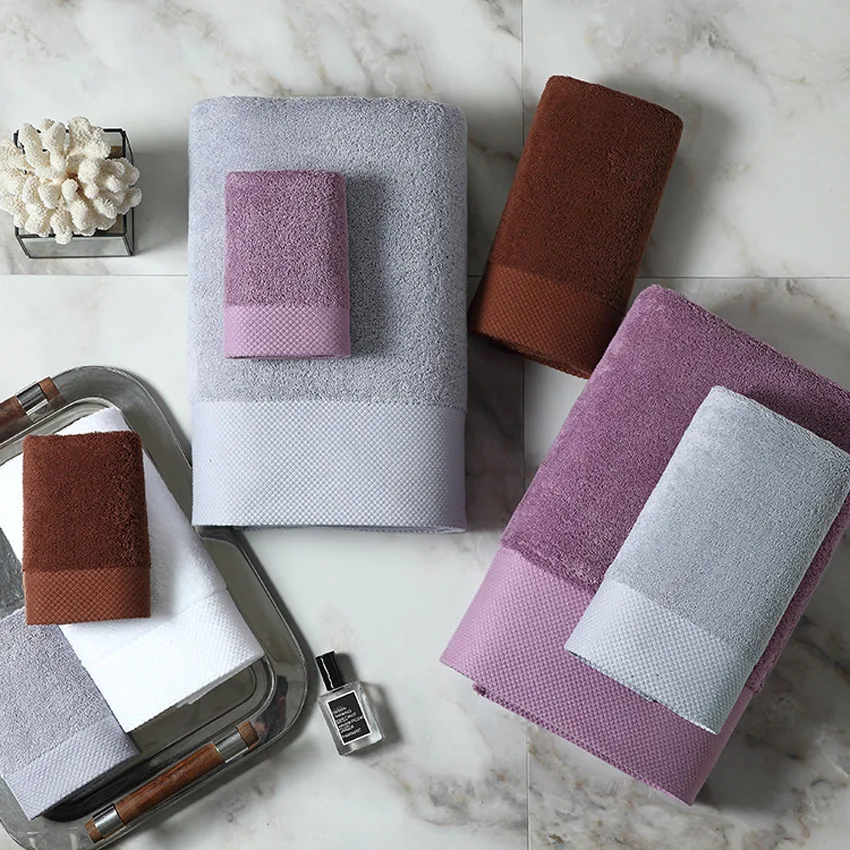 Сатиновое полотенце 100% хлопок Платиновое набор банных полотенец для взрослых