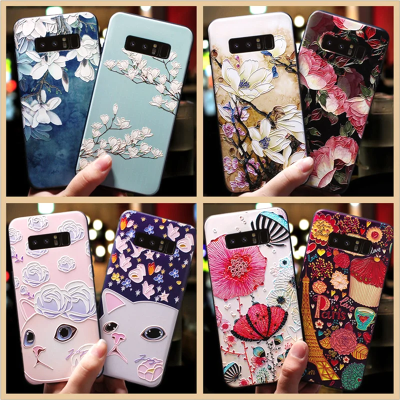 

3D Emboss Floral Fundas For Samsung Galaxy A50 A30 A40 A70 S6 S7 Edge S8 Plus M30 M20 M10 Note 4 8 9 A5 A7 A6 A8 Plus 2018 Case