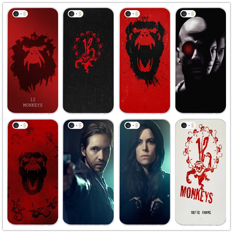

Soft TPU Silicone Transparent Mobile Phone Case Cover for iPhone X 6 6s 7 8 Plus 4 4s 5 5s SE 5c Coque Shell Twelve 12 Monkeys