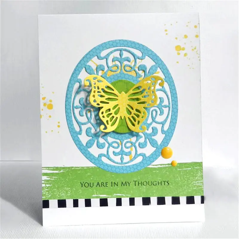 

YaMinSanNiO Oval Metal Cutting Dies Scrapbooking Embossing Dies Cut Stencils DIY Cards Craft Dies for New 2019