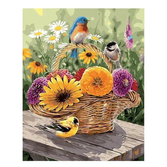 DJHYT DIY Toile Artlhuile par num/éros Coq Animal-Frameless-(40x50cm)