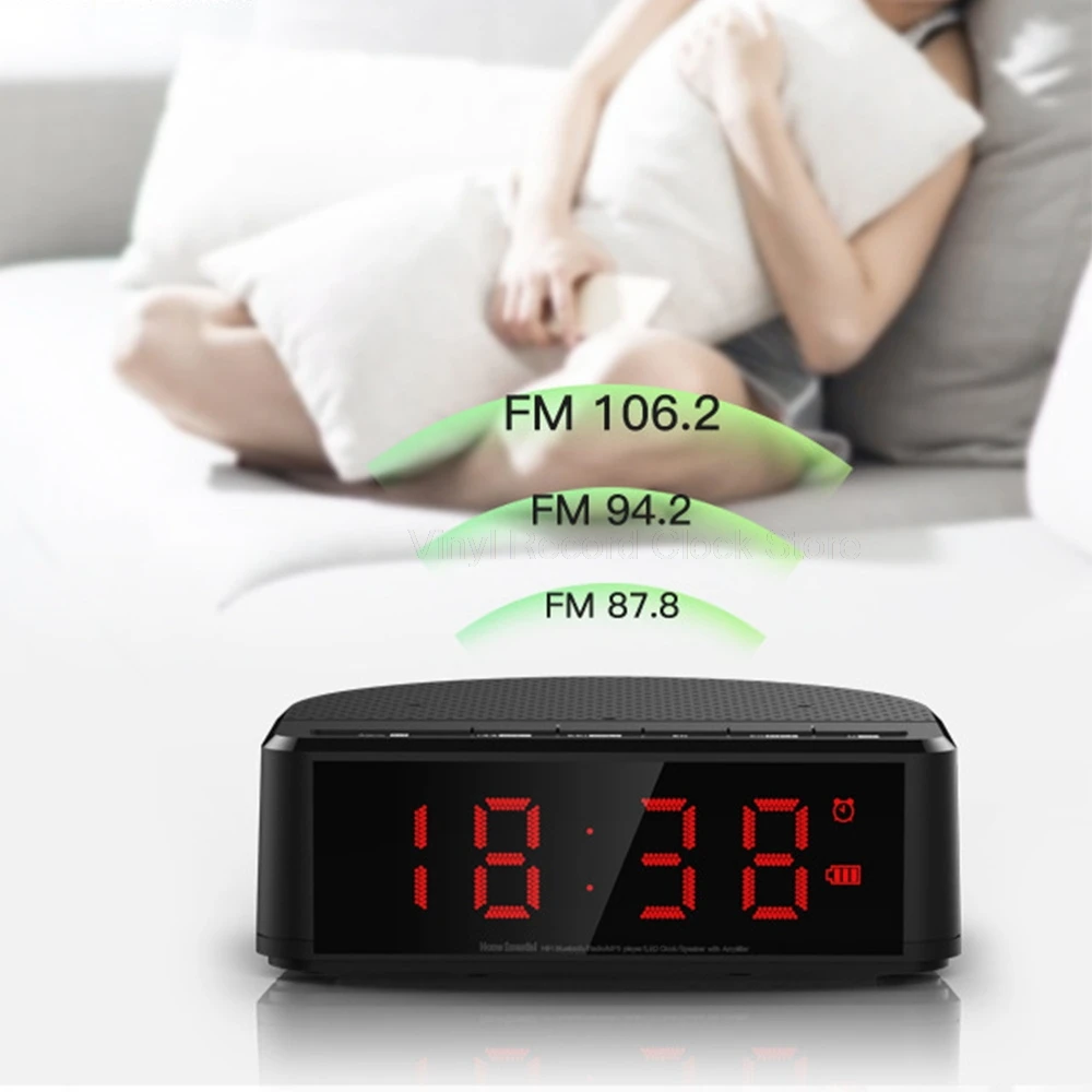 Цифровой будильник fm радио с беспроводным Bluetooth динамиком мини прикроватные
