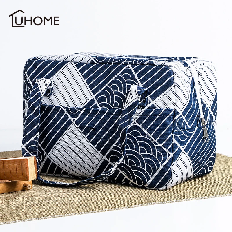 

Portable Lunch Bag Thermal Insulated Snack Lunch Box Carry Tote Storage Bag Japanese Style Pattern Travel Picnic Food Pouch
