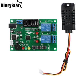 

DC 5V~24V Digital Intelligent Temperature & Humidity Controller Control Board Module Relay with LED Indicator Alarm Function