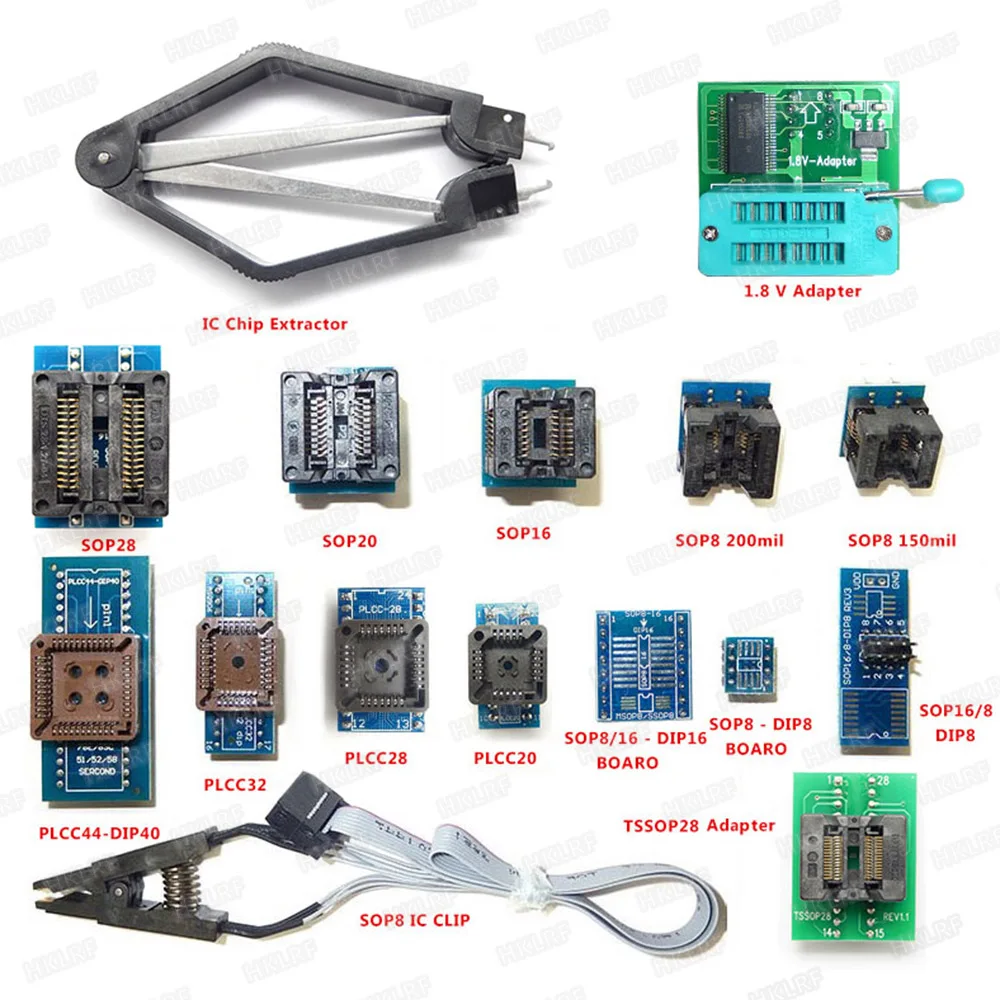 16 шт. адаптеры 1,8 V+ SOP28 20 16+ TSSOP28+ PLCC20 28 32 40 для RT809H TL866CS/L866II плюс EZP2019 программист розетки