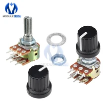 5 uds potenciómetro resistencia conicidad lineal potenciómetro giratorio para Arduino de mando 1K 2K 5K 10K 20K 50K 100K 250K 500K Ohm 1M