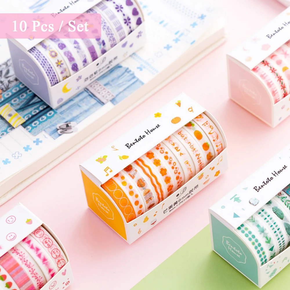 10 шт./кор. красивые цветочные фруктовые васи ленты DIY украшения Скрапбукинг