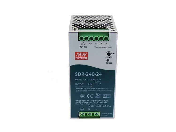 

Original MEAN WELL 240W Single Output Industrial Din Rail Switching Power Supply With PFC Function SDR-240