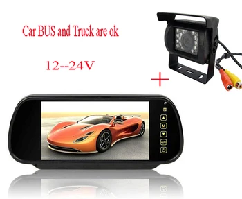 

BUS Truck Car Backup Camera + HD 800 x 480 7'' Color TFT LCD Car Mirror Monitor For DVD quality Camera with remote hot sale