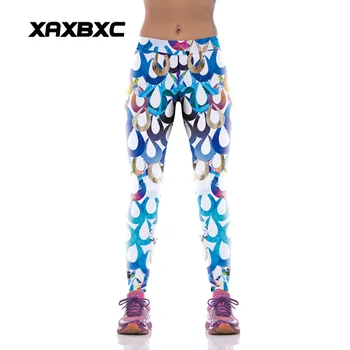

NEW KYK1054 Sexy Girl Women National Water Drop 3D Prints High Waist Polyester Fitness Leggings Pants Plus Size