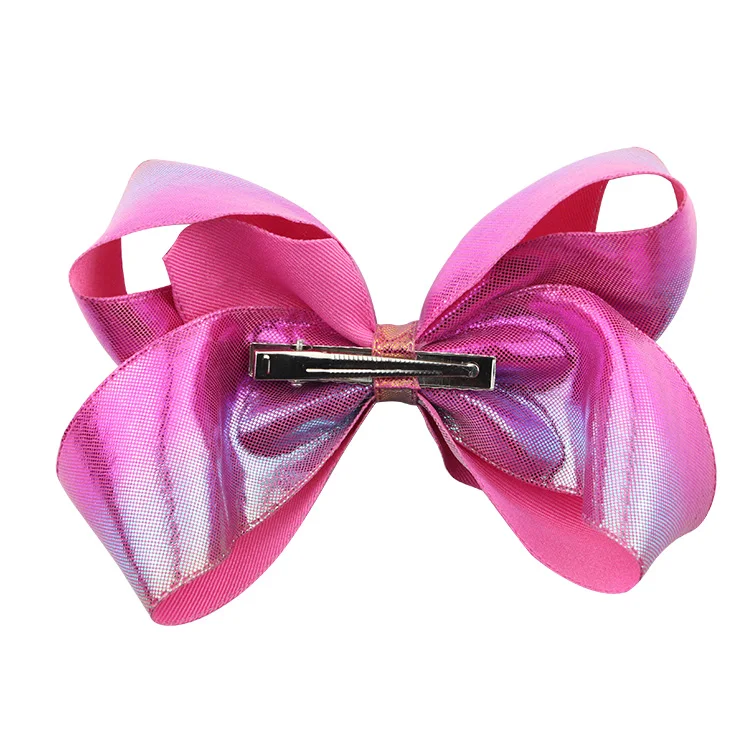 1piece JoJo Clip Mermaid Large Rainbow Glittering Gradient Hair Bows With Clips For Kids Girls Hairpins Handmade Hair Accessory (5)