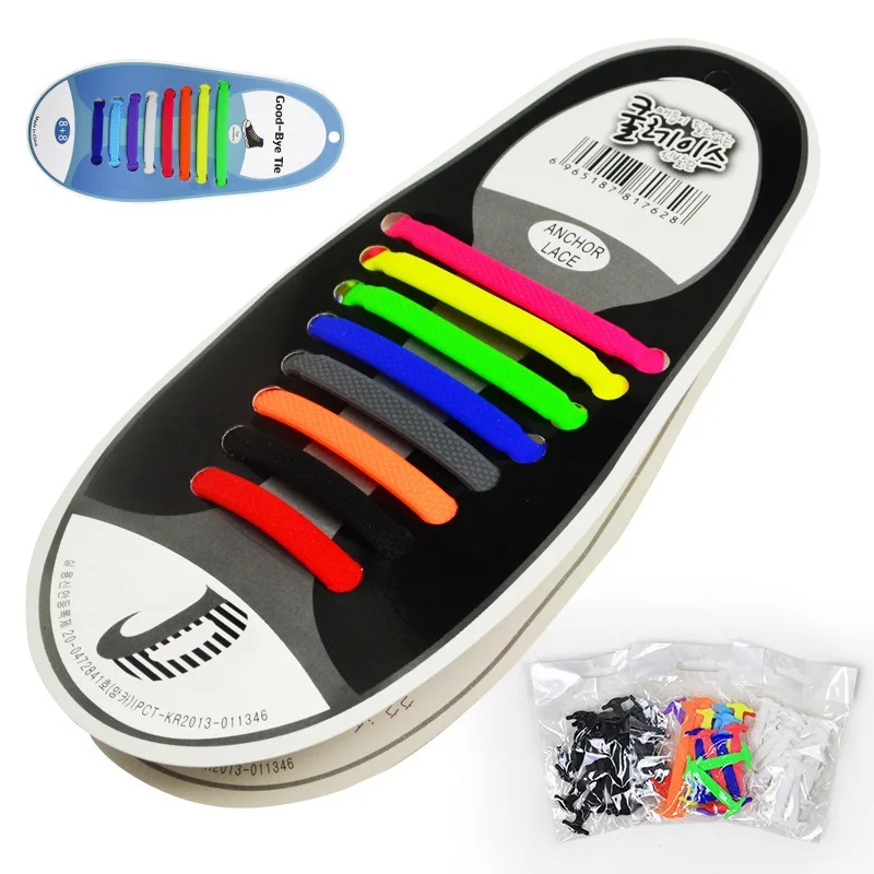 Unisex Athletic Running No Tie Shoelaces Elastic Silicone Sneakers Fit Strap Shoe Lace Outdoor Accessories Gym Leisure Shoes New