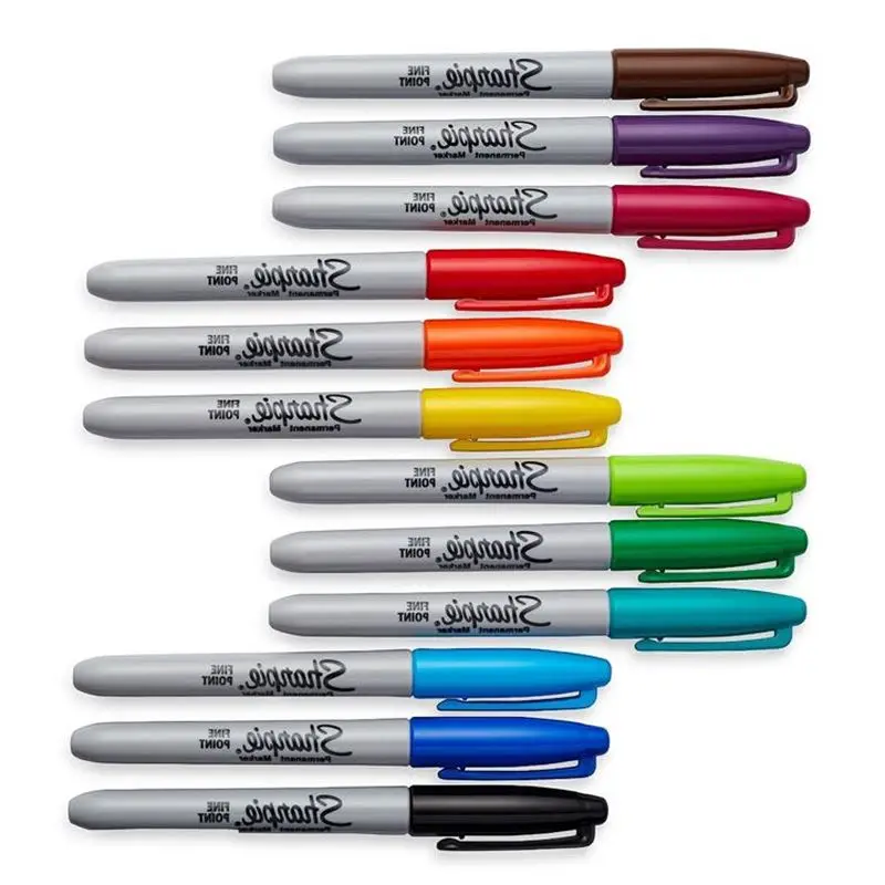 12/24 цветов/коробка масляные американские маркеры Sanford Sharpie экологически чистые