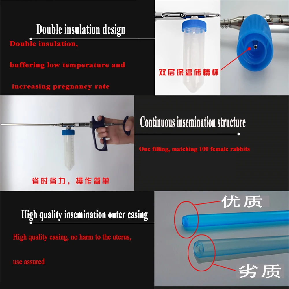 Один набор Профессиональный кролик искусственный осеменение пистолет комплект semen коллекция спермы трубы кролики сельскохозяйственные инструменты оборудование