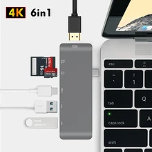 Newest USB C Hub To HDMI Splitter Adapter Type-C Hub Micro SD/TF Card Reader 4K Thunderbolt 3 for imac For Macbook Pro 2015-2018 Newest USB C Hub To HDMI Splitter Adapter Type-C Hub Micro SD/TF Card Reader 4K Thunderbolt 3 for imac For Macbook Pro 2015-2018