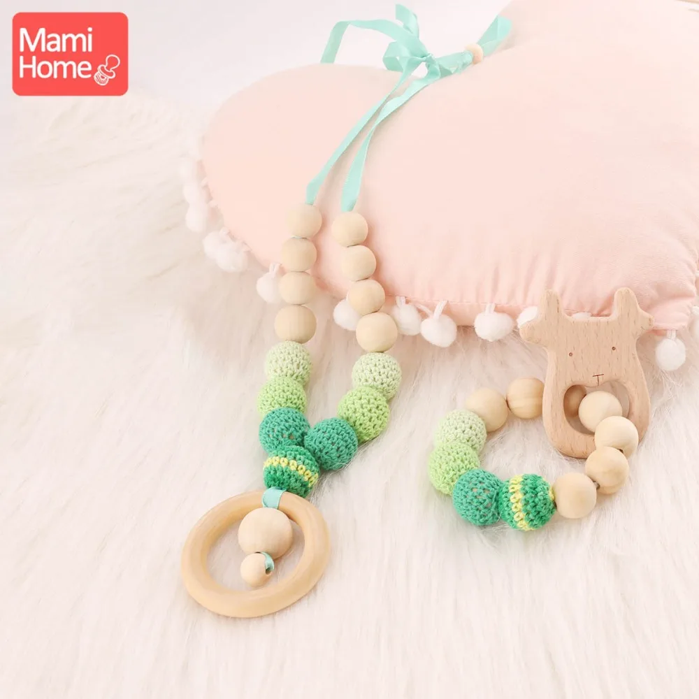 Mamihome 20 шт. мм 25 деревянные бусы Детские Прорезыватель для зубов натуральный Цвет