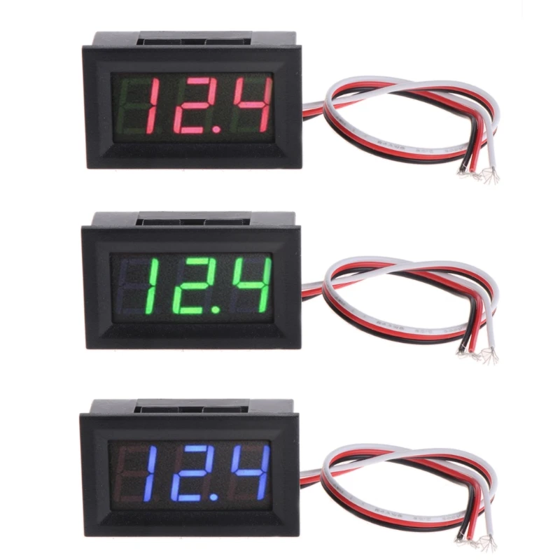 

2019 New Mini Voltmeter Tester Digital Voltage Test Battery DC 0-30V Red/Blue/Green Auto Car