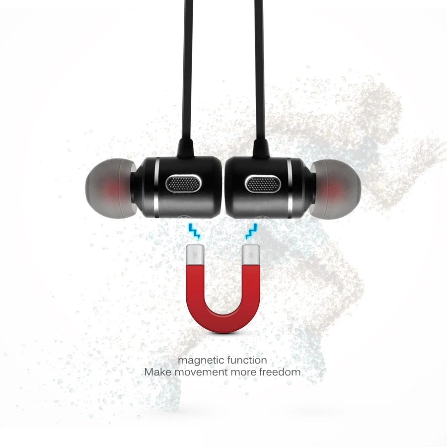 Wireless Bluetooth Earphones Headphones Sport Magnetic Headphone Earpiece Rear hanging Bluetooth Headset for Mobile phone