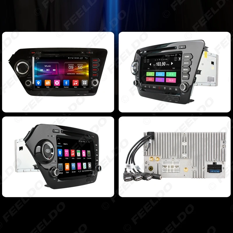 Perfect FEELDO 8" inch Android 6.0 (64bit) DDR3 2G/32G/4G LTE Octa Core Car DVD GPS Radio Head Unit For KIA K2 Rio 2011~2012 2
