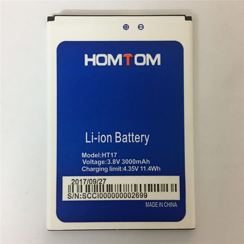 

HOMTOM HT17 Battery 100% Original Batteries Replecement Large Capacity 3000mAh Back-up Battery for HOMTOM HT17 Pro Smartphone