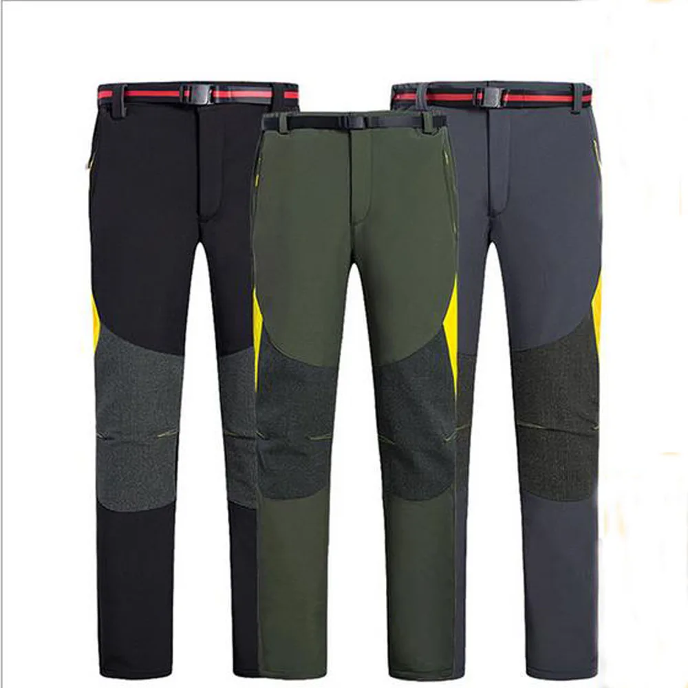 New Professional Winter Skiing Pants Men Fleece Warm Waterproof Snow