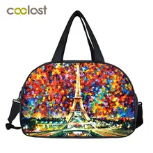 Старинные картины маслом Пейзаж Эйфелева Towe/Венеция/London дорожные сумки обувь держатель сумка Женщины Сумка дорожная Duffle сумка