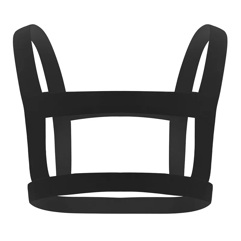 TiaoBug мужские высокие эластичные лямки Классические нагрудные ремни для поддержки мышц бандаж Связывание ремень сексуальный мужской Панк Костюм бандаж - Цвет: Black