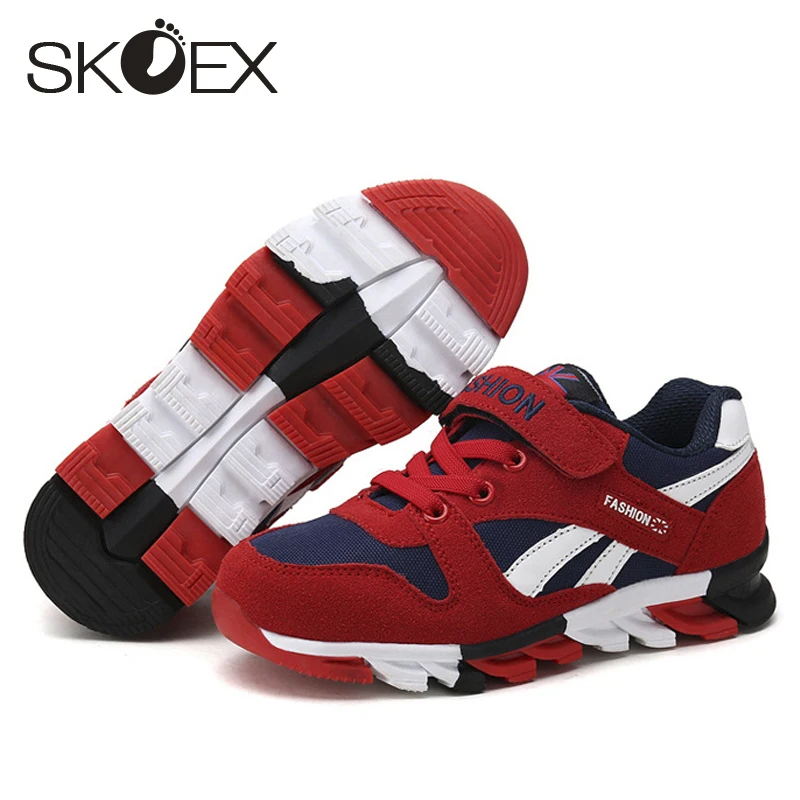 SKOEX/детская обувь; сетчатая дышащая обувь для девочек и мальчиков; модные кроссовки; детская спортивная обувь для бега; Повседневная парусиновая обувь для учащихся