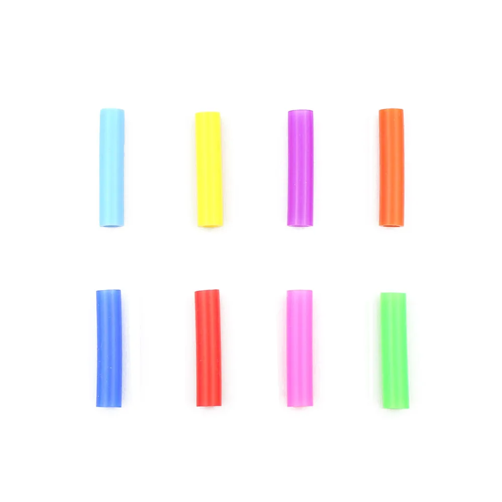 5pcs Reusable 304 Stainless Steel Rainbow Straw Metal Smoothies Drinking Straight Straws Silicone Cover with Brush Bag Wholesale - Цвет: 8pcs 6mm Cover