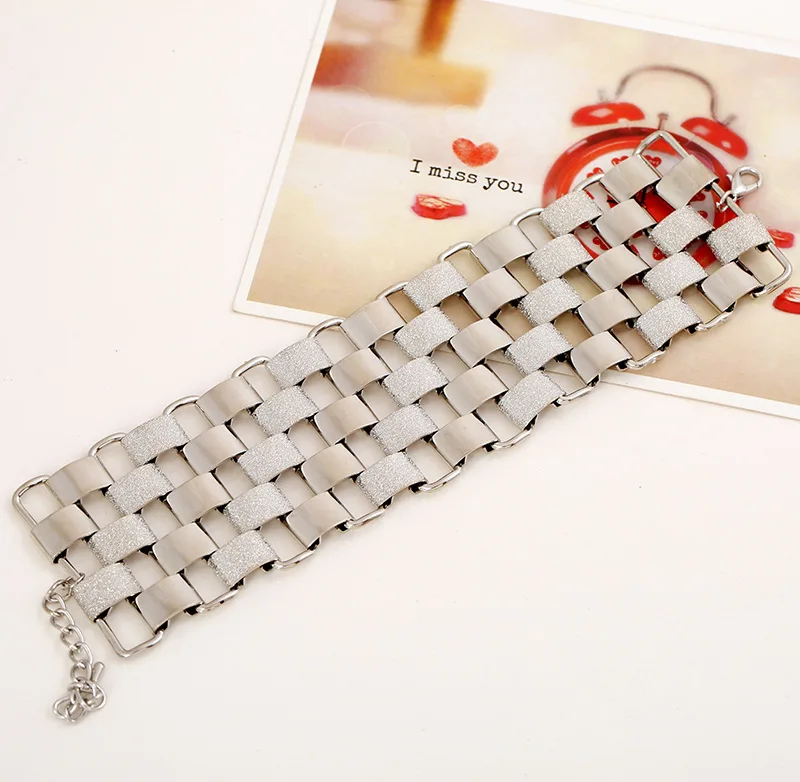 Culb Heavy Metal Bracelet Hip Hop Jewelry Women's Fashion Stainless Steel Bracelets Bangles Joyeria De Acero Inoxidable - Окраска металла: silver