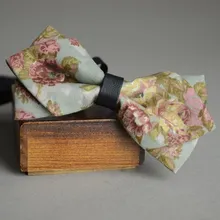 Винтажный Зеленый галстук-бабочка с цветочным рисунком, мужской хлопчатобумажный галстук, винтажный галстук-бабочка, галстук-бабочка ручной работы для мужчин