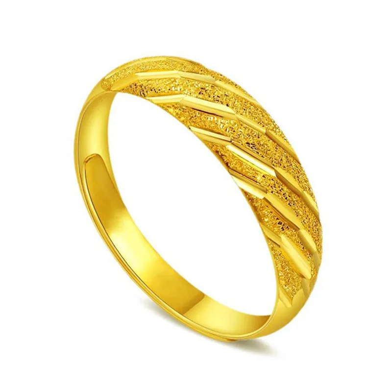 Pure Gold Color Rings for Women Wedding Engagement Ring Free Size