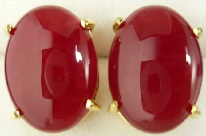 

FREE SHIPPINGFashion lady's blue / pink /red /green jade bead 18 KGP stud earrings free ship A0422