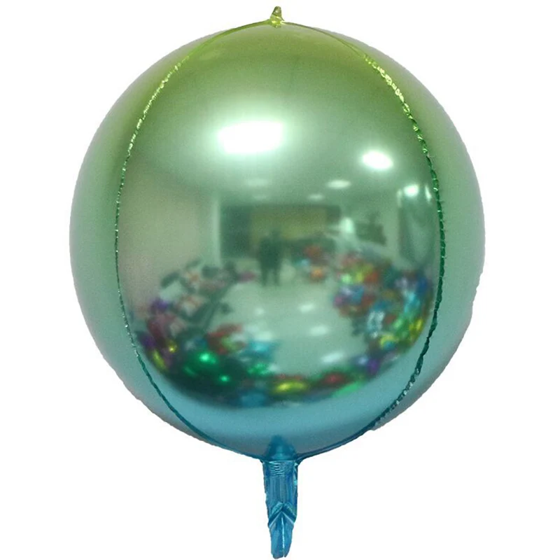 1 шт. 22 дюйма градиентный цвет 4D воздушный шар на день рождения, свадьбу, вечеринку, украшение, круглый шар из алюминиевой фольги, детский душ, детские игрушки - Цвет: green