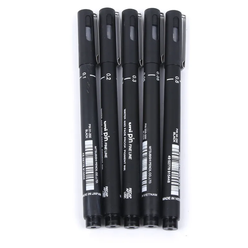6 размеров Fineliner Pigma Micron ручка для рисования 005 01 02 03 05 08 Водонепроницаемая ручка для Аниме комиксов не цветущий прочный художественный маркеры