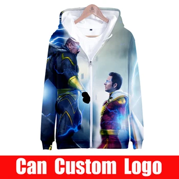 

2019 Hot hero movie Shazam Zipper Sweatshirt Casual Hoodies New Fashion Cool Highstreet Autumn And Winter Clothes Sweatshirt