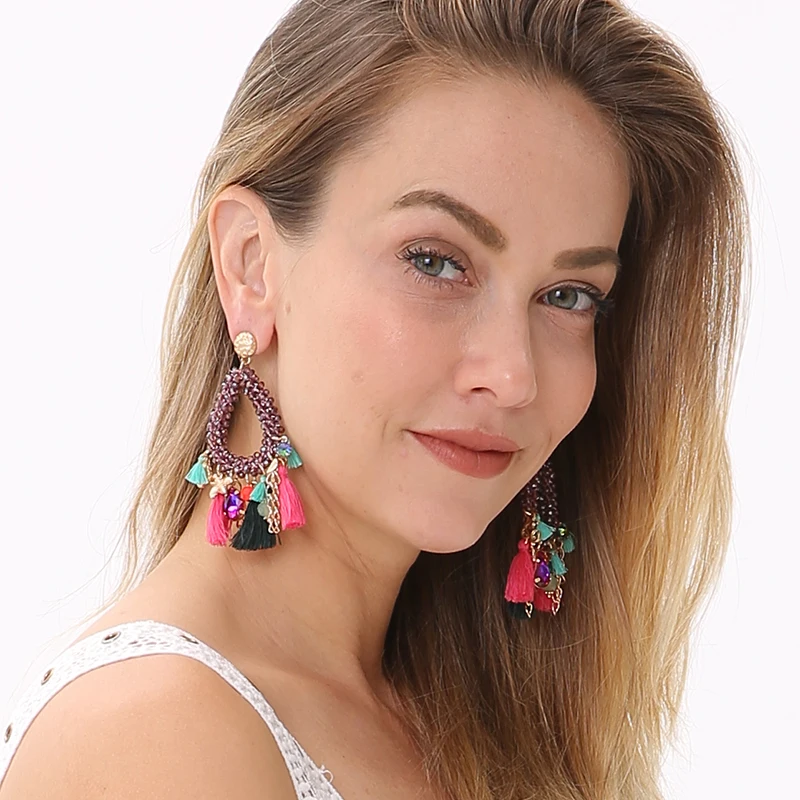 Earrings for women boho drop earrings statement bohemian crystal earrings