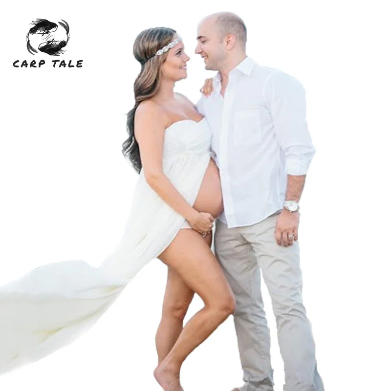 

Large size Maternity Dress For Photo Shoot Bohemian Style Maternity photography props dress Shoulderless Summer pregnant dress