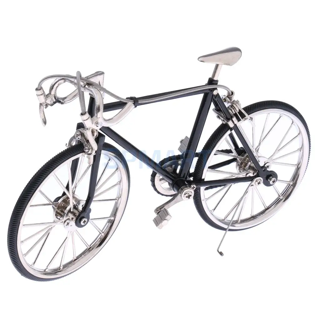 1:10 Scale Dollhouse Miniature Black Metal Diecast Racing Bike Bicycle Model Hobby Collection Gifts