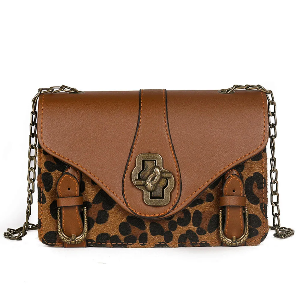 

2019 Hot Women's Simple Leopard Contrast Color Leather Crossbody Messenger Bag Mobile Phone Bag Sac A Main Femme Borsa Donna 30