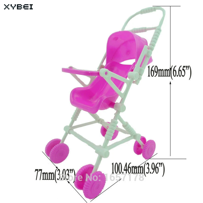 2 предмета/партия = 1х мини мебель высокий стул+ 1х розовая сборка детская коляска аксессуары для Барби Келли Размер куклы 1: 12 кукол