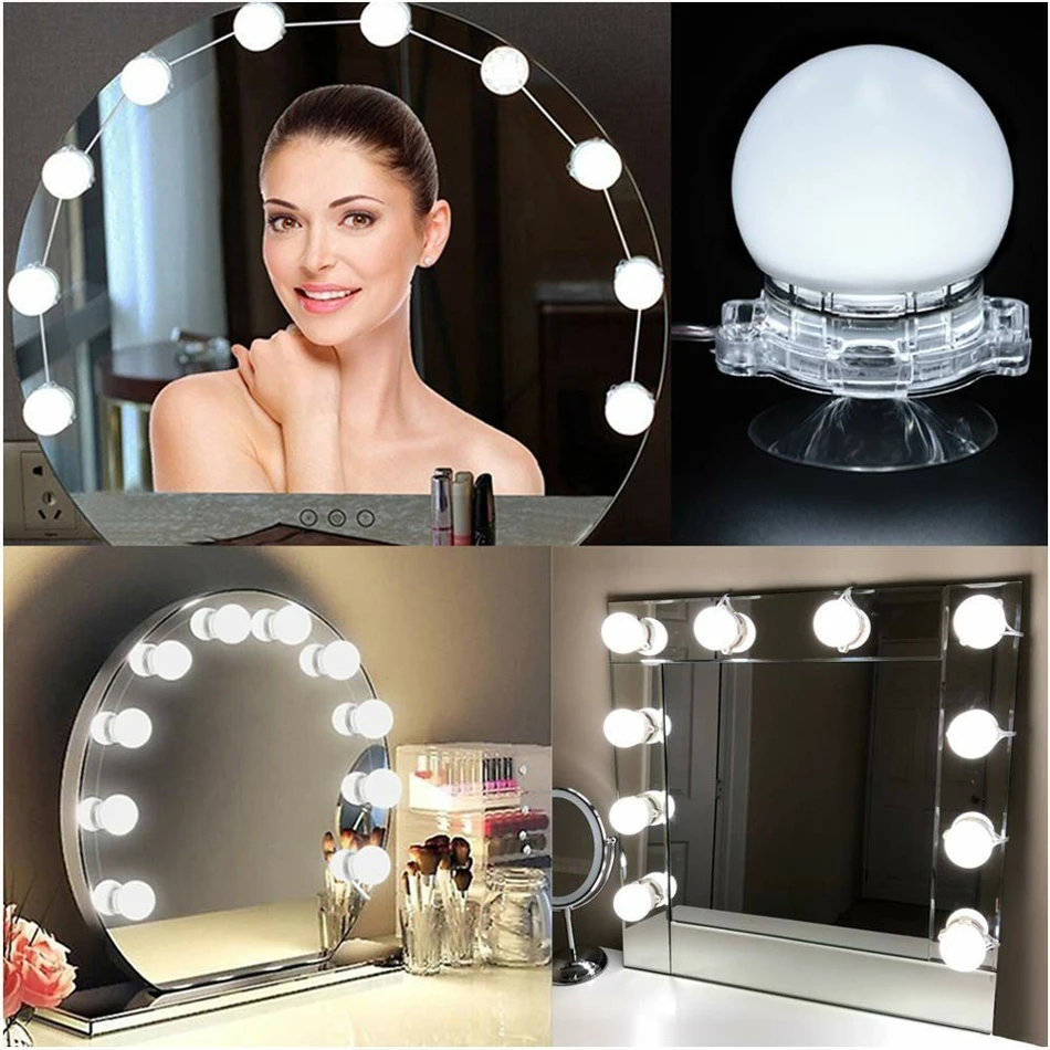 10pcs/lot Hollywood Style LED Mirror Light Vanity Mirror String Lights