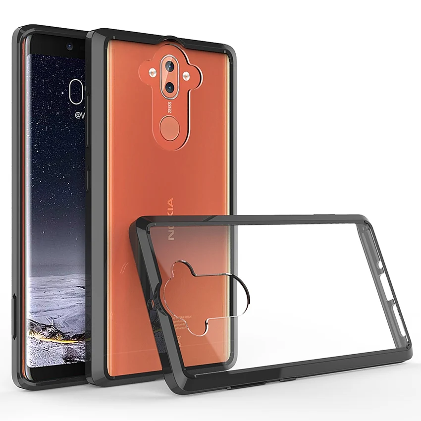 

For Nokia 9 / Nokia 8 Sirocco Soft Silicon TPU/PC Case Protective Fundas Coque Shockproof Crystal Clear Shell Hard Back Cover