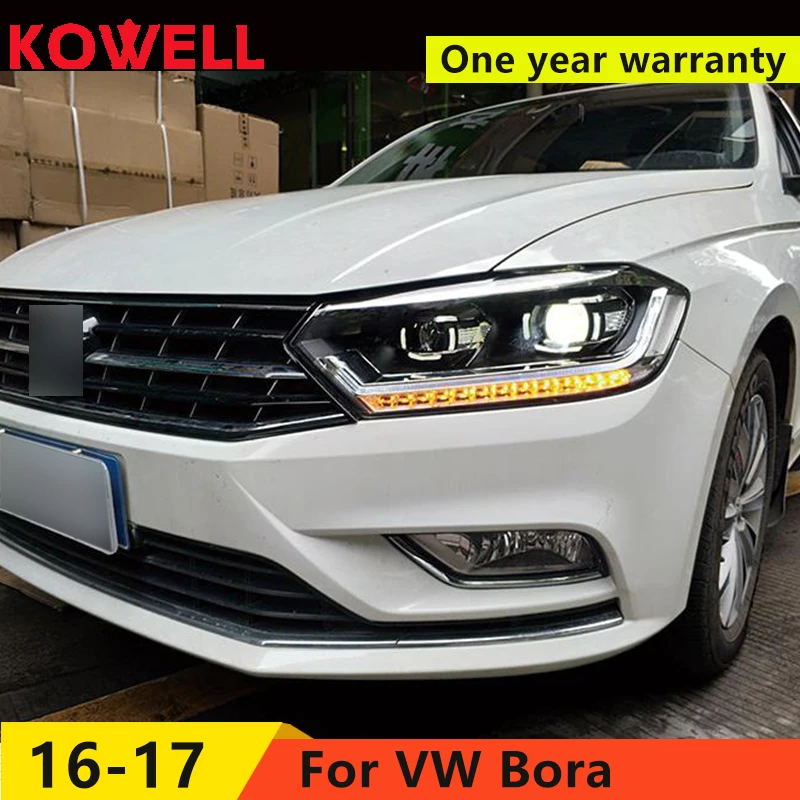 Стайлинг автомобиля KOWELL для VW фары Bora 2016 Передняя светодиодная фара DRL
