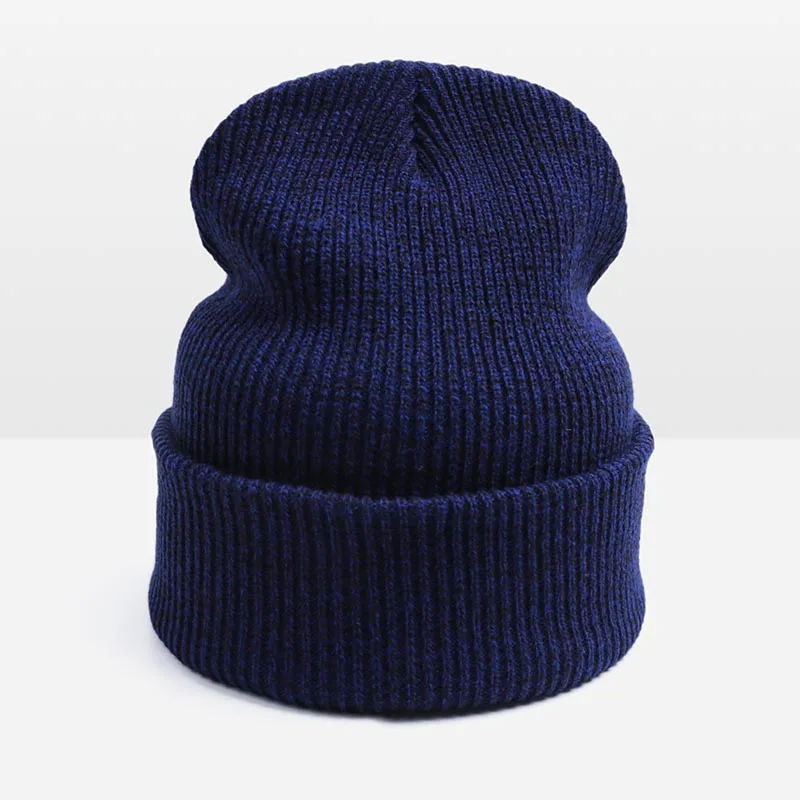 Горячая Распродажа, модная теплая зимняя женская шапка унисекс, Skullies Beanies, мужская шапка, кепка, женские шапочки, шапка, Прямая поставка - Цвет: Blue