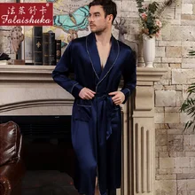 Шелковый банный халат для сна с длинным рукавом, летний банный халат, Мужская шелковая Домашняя одежда, ночная рубашка, домашняя одежда для мужчин