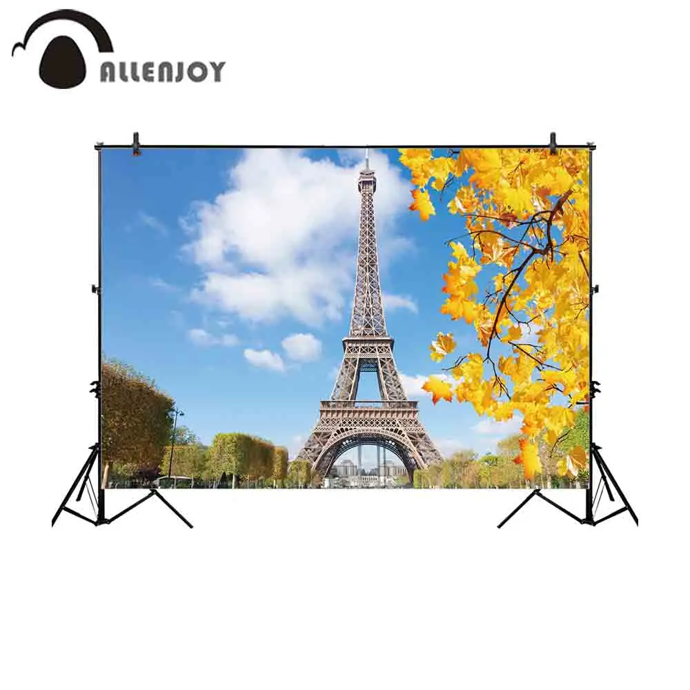 Allenjoy фоны для фотостудии Париж Эйфелева башня солнечный осенний день желтый