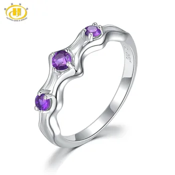 

Hutang Engagement Ring Natural Gemstone Amethyst Solid 925 Sterling Silver Wedding Fine Fashion Stone Jewelry For Women Gift New