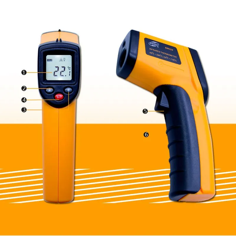 

Non Contact Infrared Thermometer Gun -50-380 Degree Temperature Digital Infrared Thermomete Hpyrometer IR Laser Thermometer