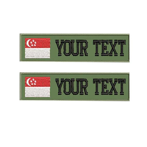 Singapore flag CustomMilitary имя вышивка патч армейский зеленый патчи США Бразилия Франция Великобритания флаг страны персонализированные для куртки, сумки, пальто - Цвет: Singapore flag